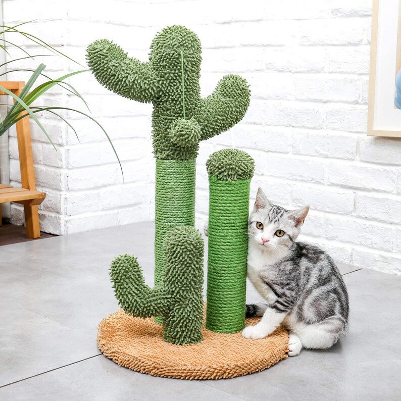 Cat Scratching Post Cactus Cat Scratcher Featuring With 3 Etsy