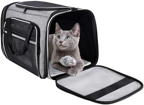 Large Collapsible Airline Approved Soft Sided Pet Carrier, Portable Car  Train Travel TSA Cat Carrier, Gift Fot Pet Lovers 