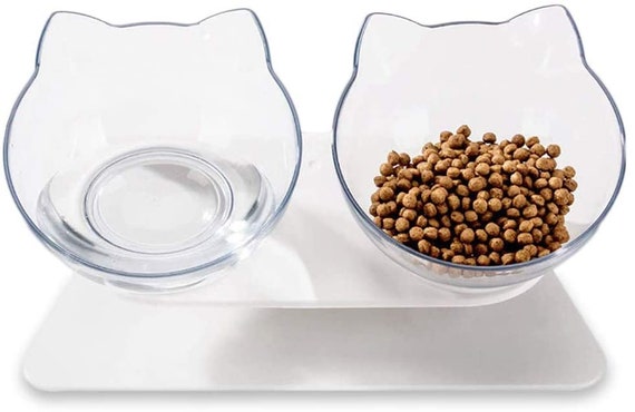 Double Dog Bowl - Double Stainless Steel Dog and Cat Food and Water Bowl -  Raised Puppy Food and Water Bowls - Non-Slip Pet Bowl for Dog and Cat