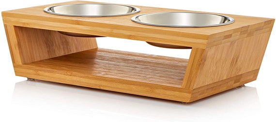 Elevated Dog Bowl Stand 4 Raised Dog Bowl for Small Dogs and Cats. Pet  Feeder Comes With Four Stainless Steel Bowls 
