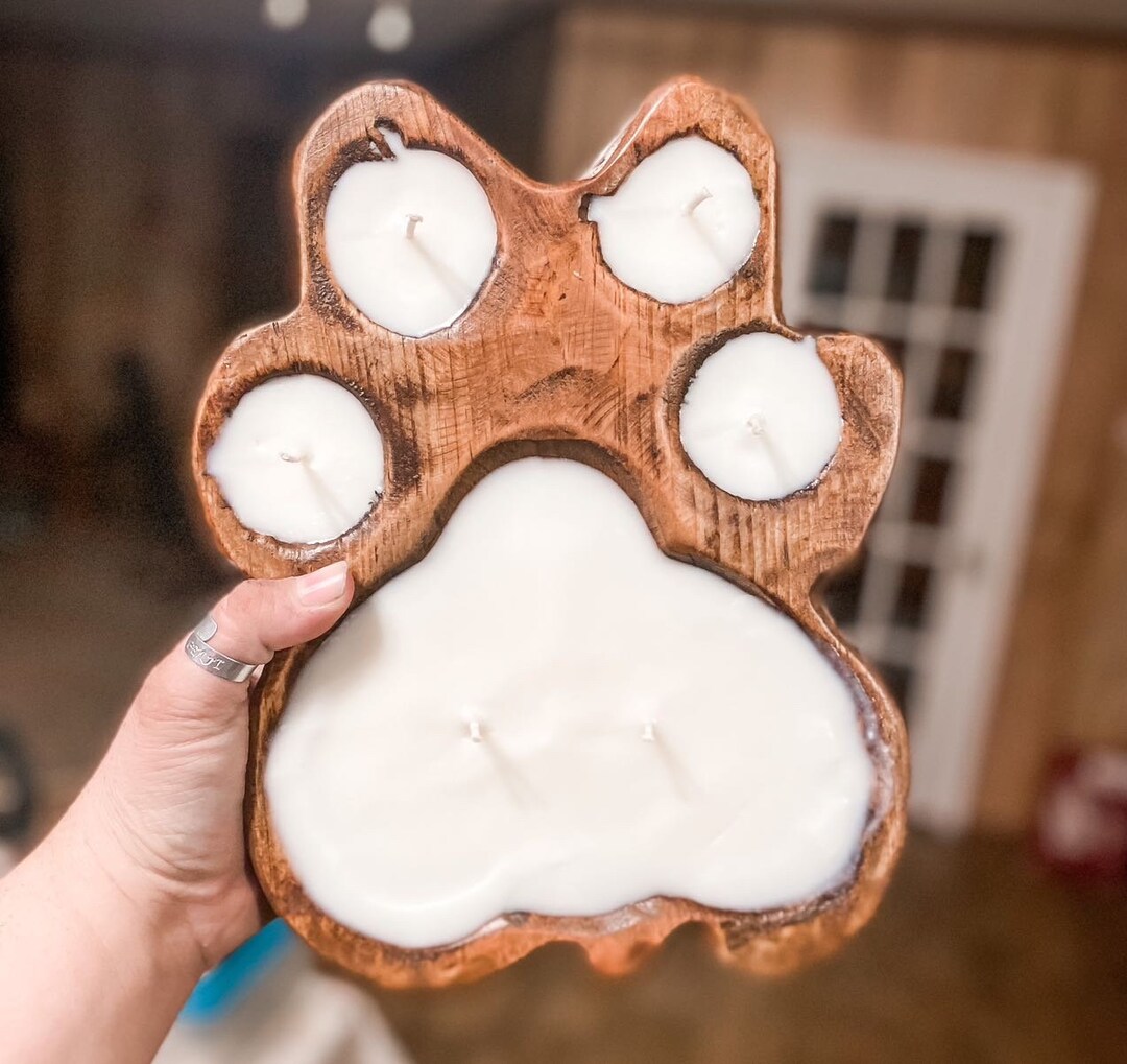 Paw Print Dough Bowl Candle Etsy