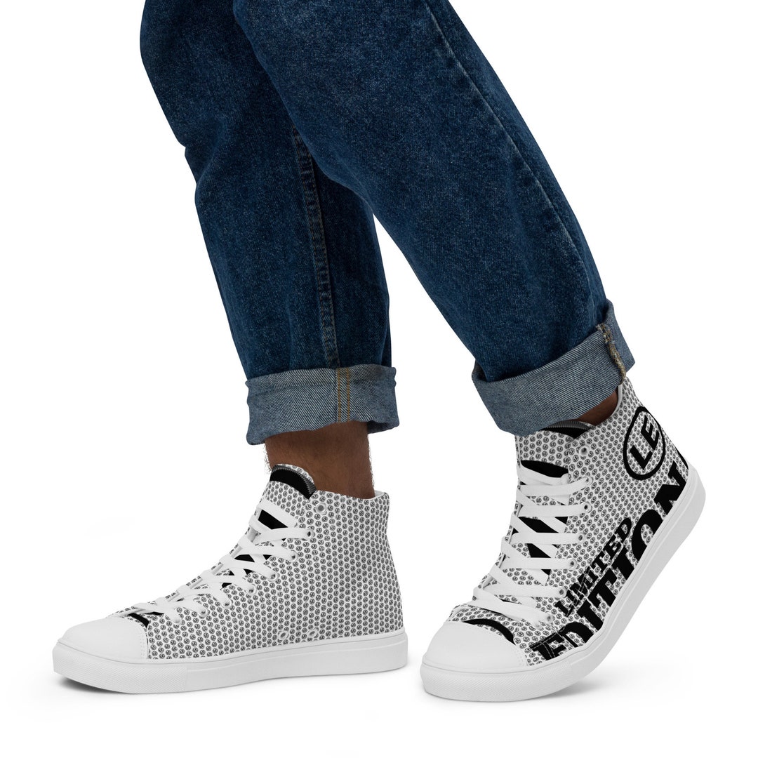 mens white canvas high tops