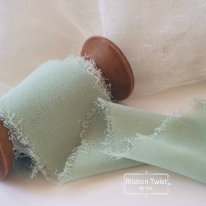 5yds Raw Frayed Edge Chiffon Ribbon 5cm Wedding Decoration | Place Card DIY | Gift Wrapping