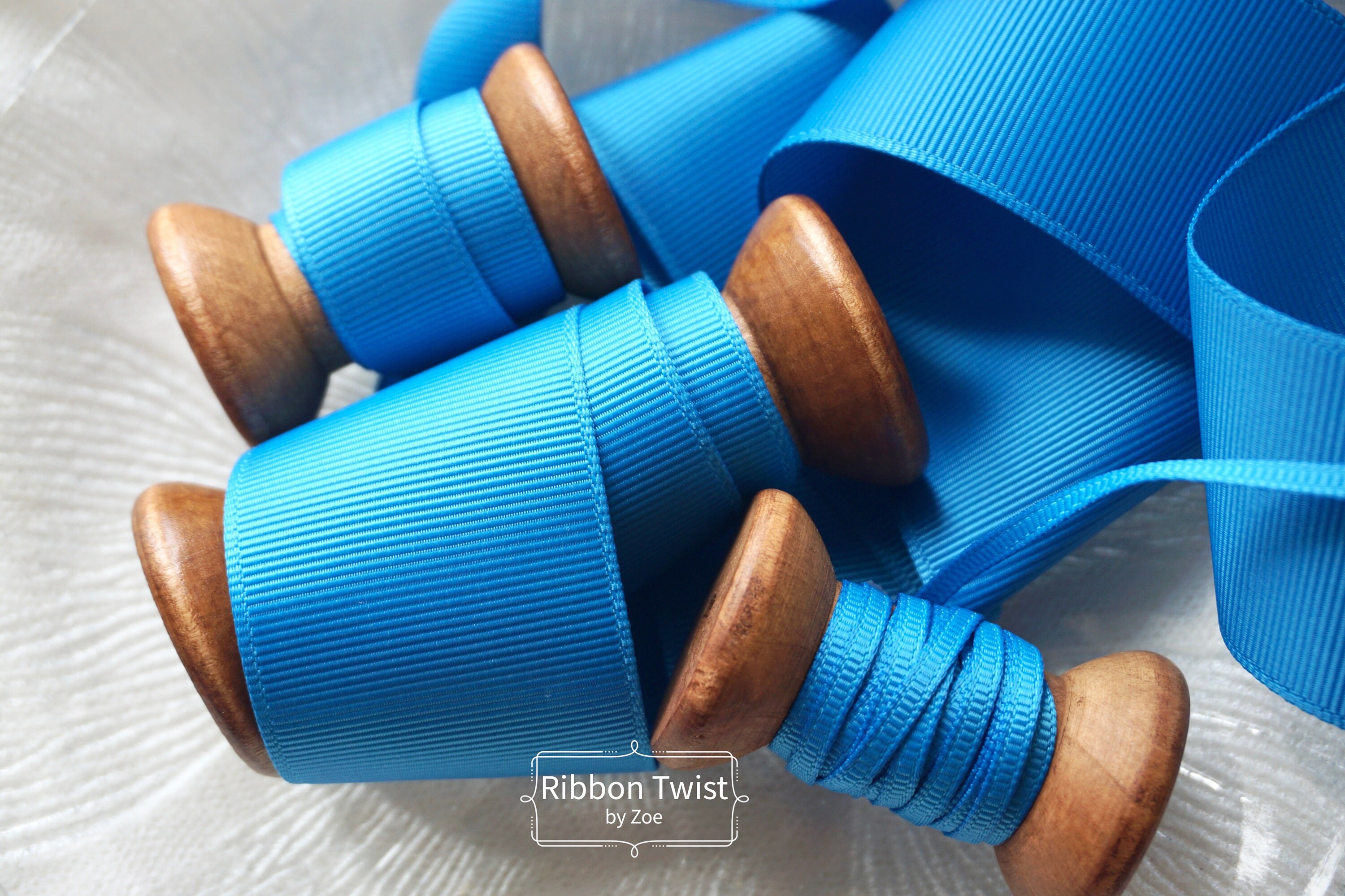 2 Metres Aegean Blue Grosgrain Ribbon Bow Making Gift Wrapping DIY 3mm ...