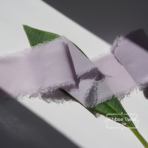 5yds Raw Frayed Edge Lavender Purple Chiffon Ribbon 5cm Wedding Decoration | Place Card DIY | Gift Wrapping
