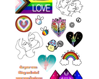 PRIDE Themed Sticker Sheet || LGBTQ+ Sticker Decals for Decorating or Crafting