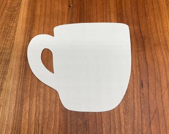 Coffee Mug Paper Cut Outs Set of 24 Bulletin Board Die Cuts on Card Stock