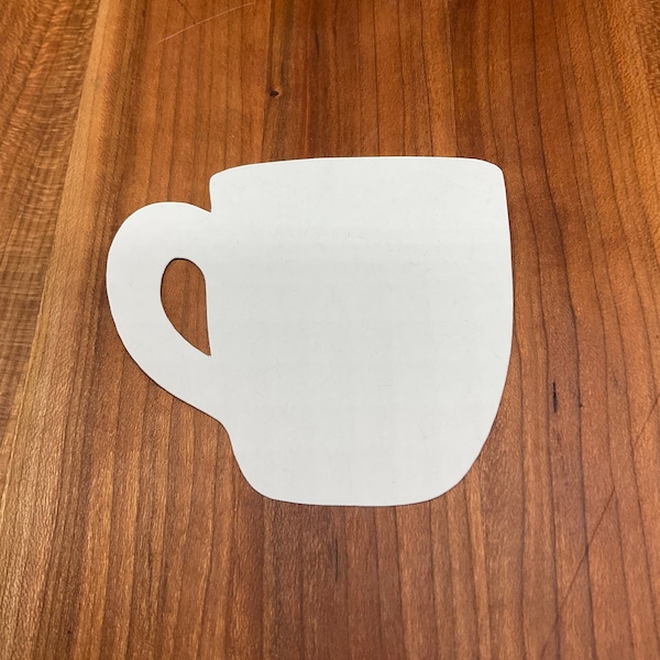 Coffee Mug Paper Cut Outs Set of 24 Bulletin Board Die Cuts on Card Stock