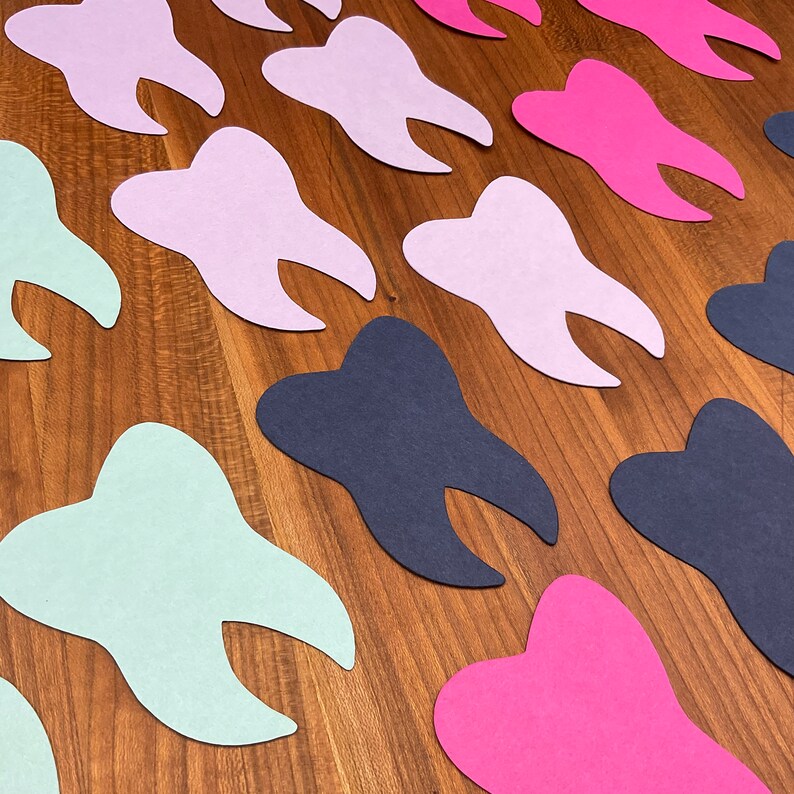 Tooth Die Cut Set of 24 // Paper Card Stock Tooth Cut Out // Multiple