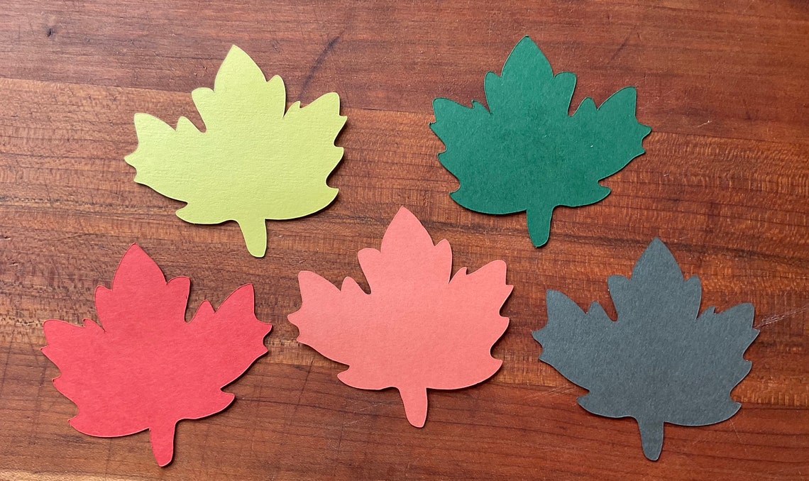 Die Cut Fall Leaves Set of 24 Pieces // Leaf Paper Cut Out Available in ...