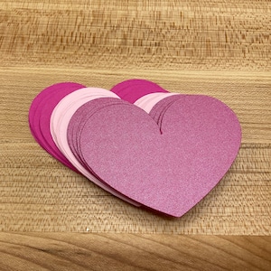 36 Paper Die Cut Hearts 2 inch Sparkle Mix - Limited Edition Sets