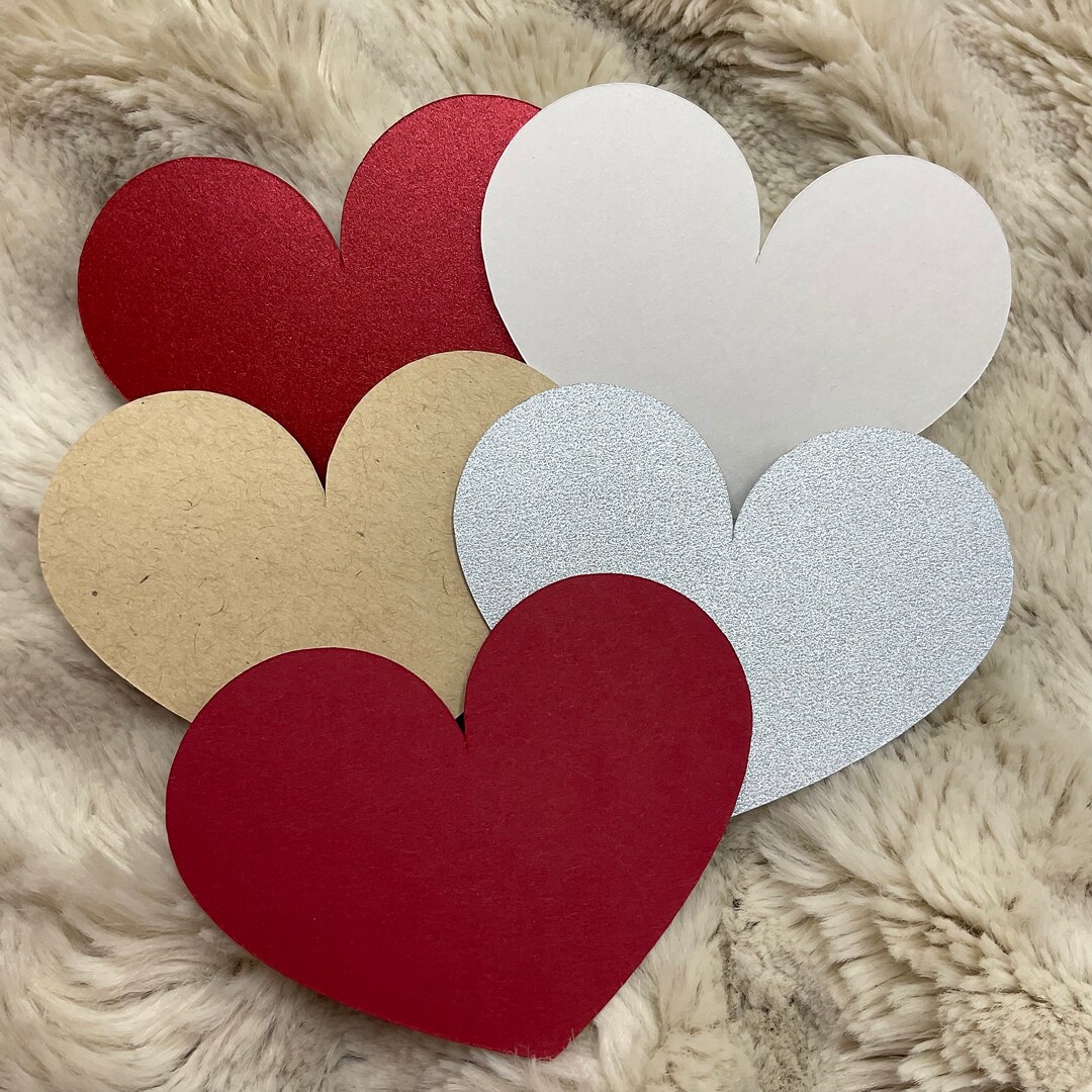 Card Stock Paper Hearts 50 Pieces Luxe Quality Multiple Etsy