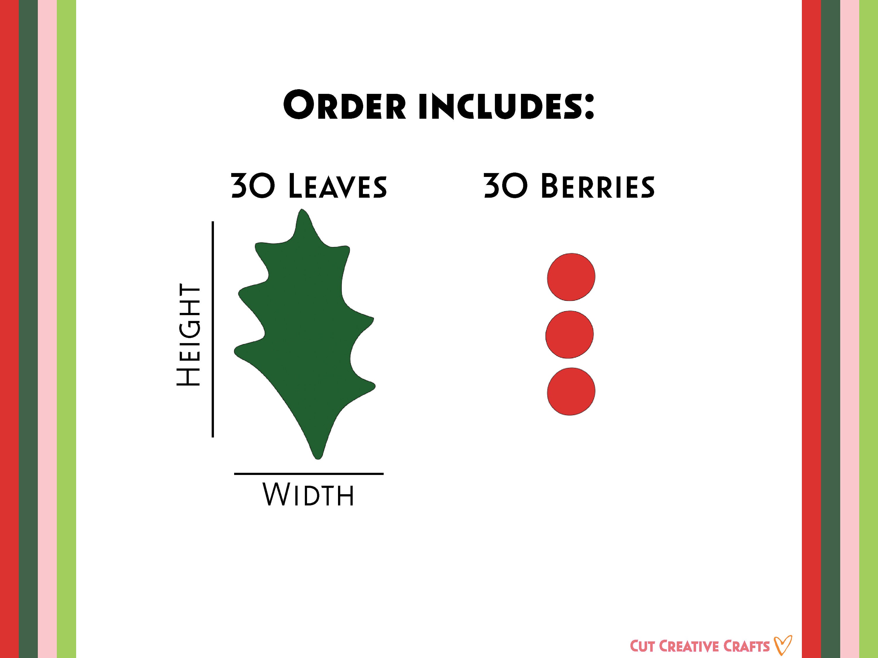 Holly Berries Paper Cut Outs 60 Pieces Bulletin Board Die Cuts Etsy