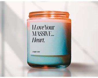 Massive... Heart, Naughty Valentines Day Candle, Naughty Valentines Day Gift For Him, Anniversary Gift, Naughty Birthday Gift Boyfriend