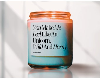 Wild & Horny, Naughty Valentines Day Candle, Naughty Valentines Day Gift For Him, Anniversary Gift, Naughty Birthday Gift Boyfriend
