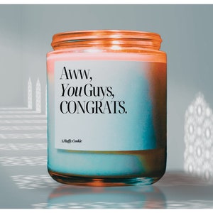 Aww You Guys Congrats! Soy Candle, Bridal Shower Candle, Gift For Bride, Engagement Gift, Wedding Gift, Funny Candle, Best Friend Gift