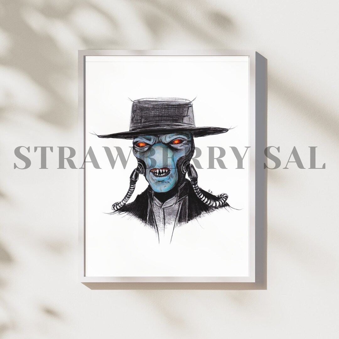 Star Wars Poster Cad Bane Book of Boba Fett Wall Art Minimalist Drawing ...