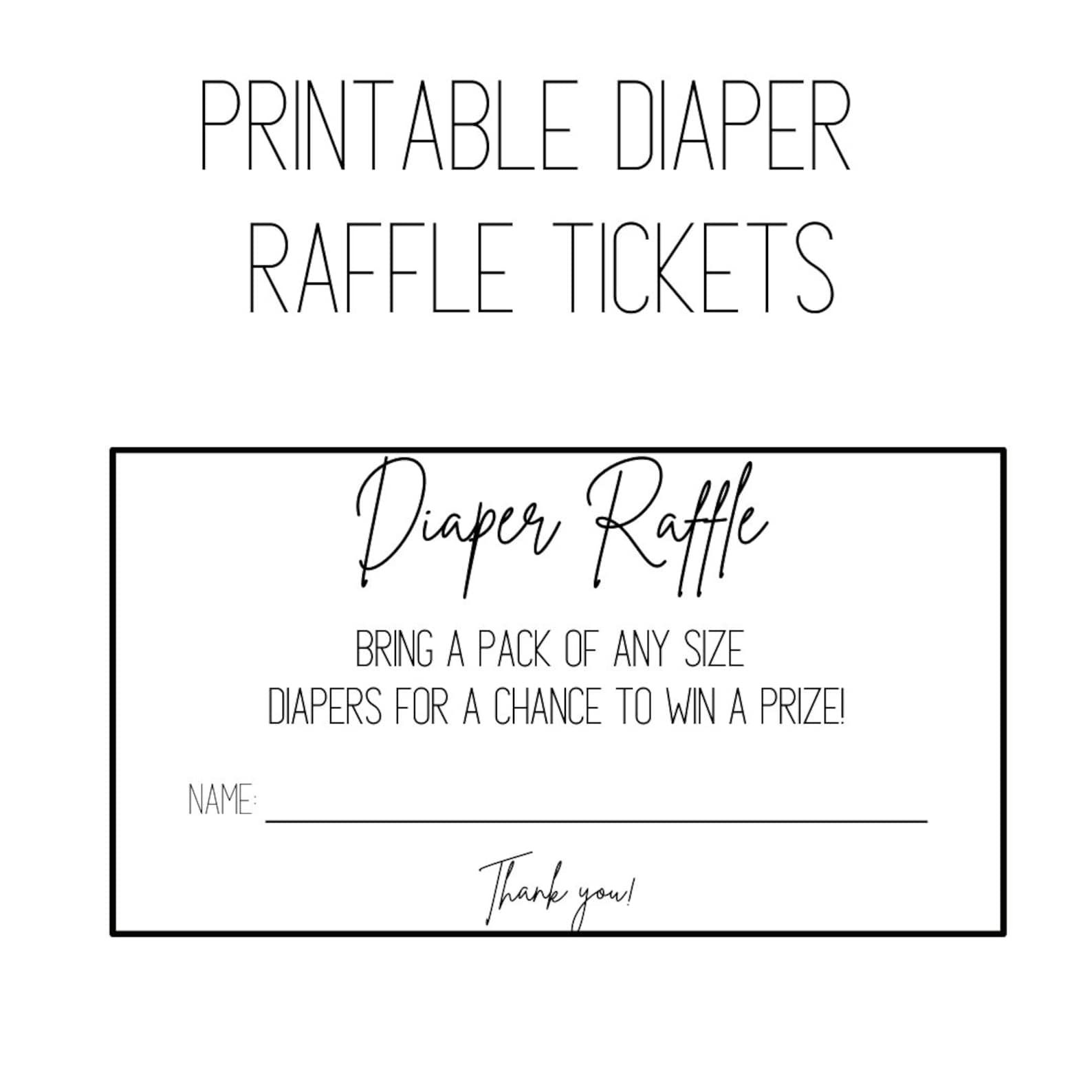 Diaper Raffle Ticket Printable Printable Diaper Raffle Etsy Canada