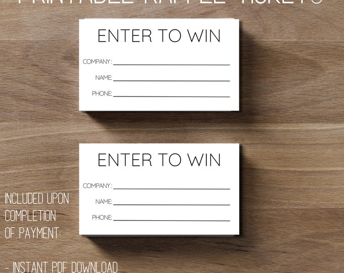 Basic Printable Raffle Ticket | Raffle Tickets Printable | Enter to Win ...