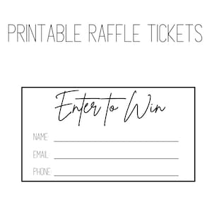 Printable Raffle Ticket | Raffle Tickets Printable |Enter To Win Printable | Instant Download | Simple Raffle Ticket