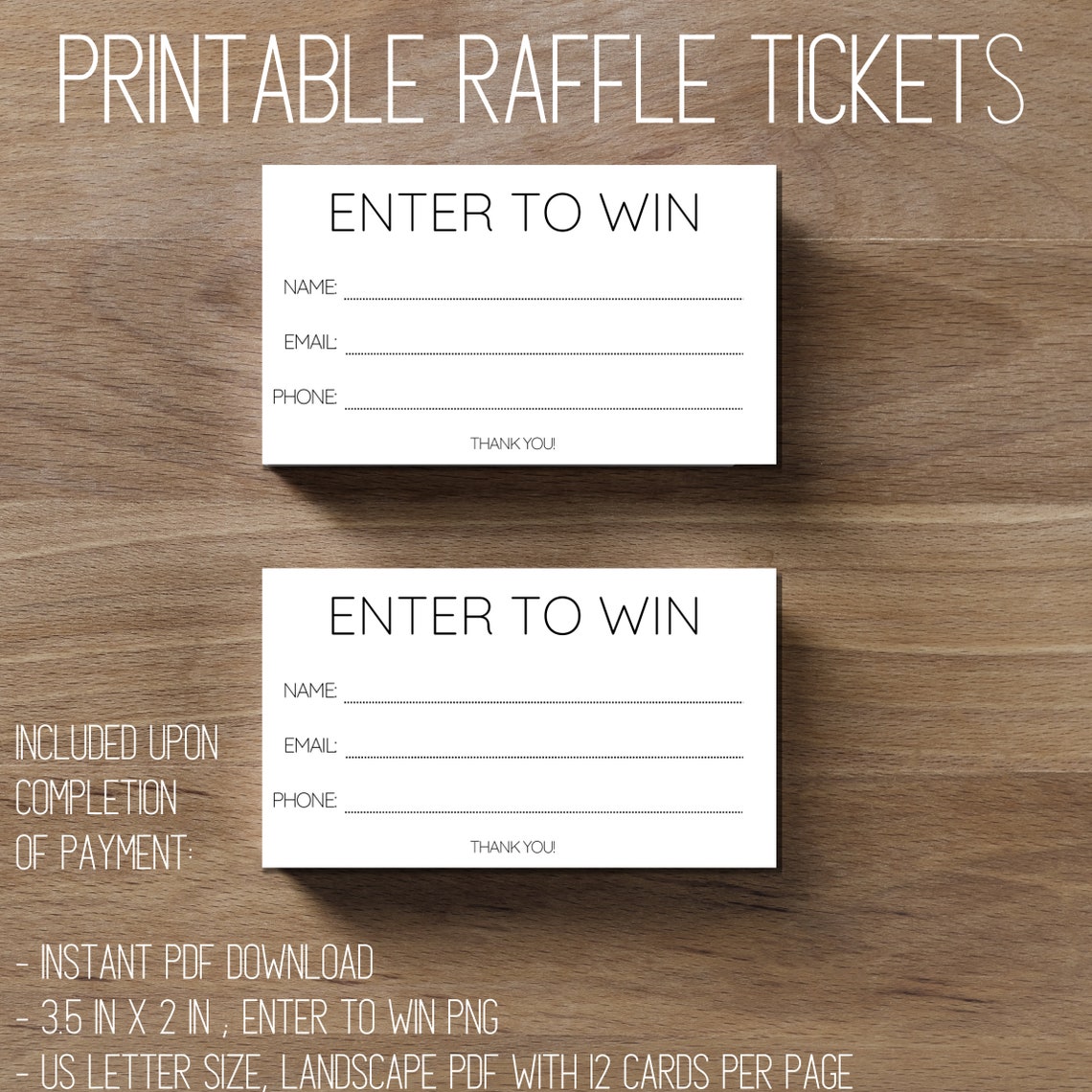 Printable Raffle Ticket Raffle Tickets Printable enter to Win