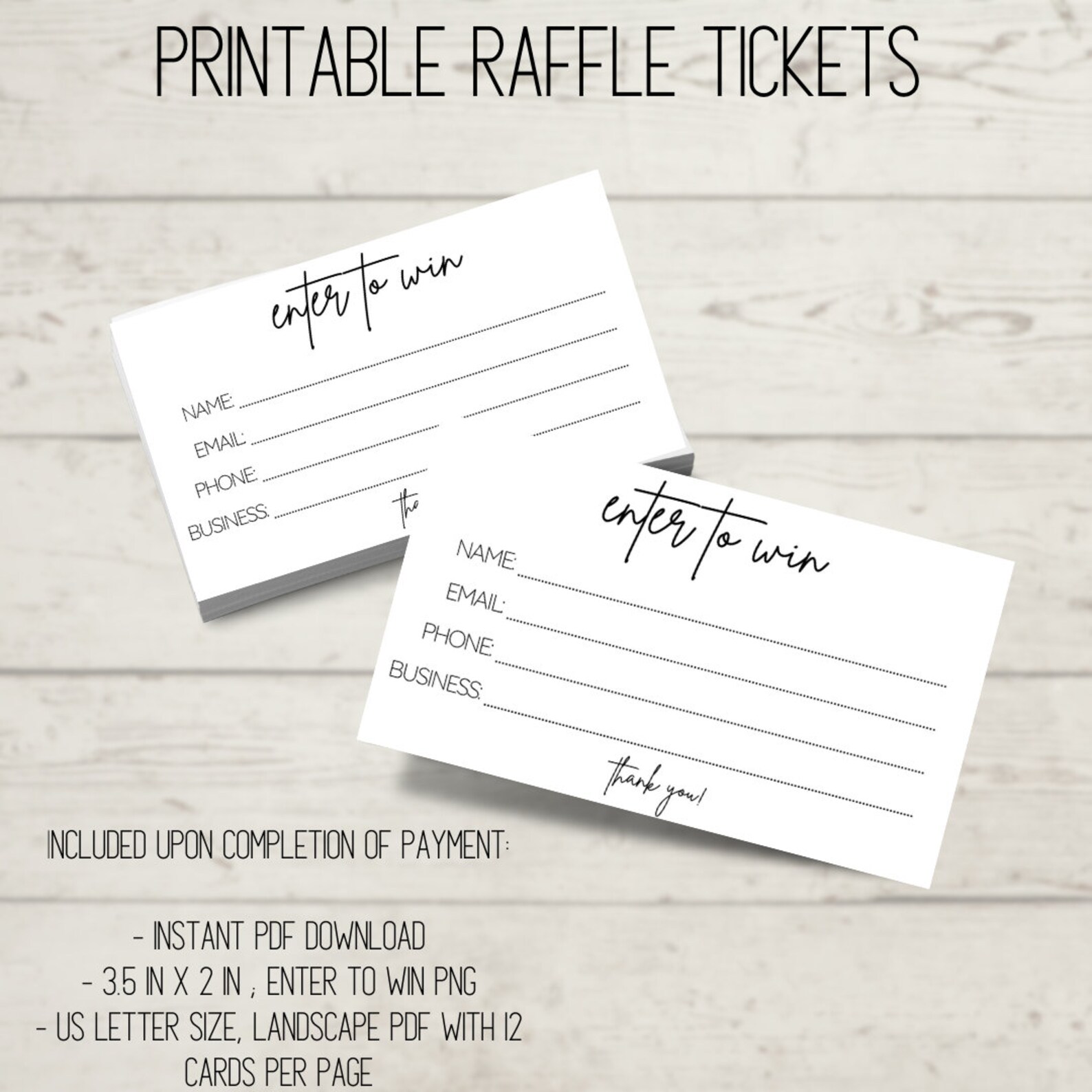 Printable Simple Raffle Printable Raffle Ticket | Raffle Tickets Printable |enter to Win ...