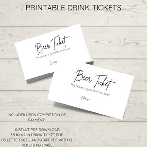 Afdrukbaar bierkaartje | Afdrukbare bierkaartjes | Afdrukbaar kaartje voor drankjes | Direct downloaden | Eenvoudig bierkaartje