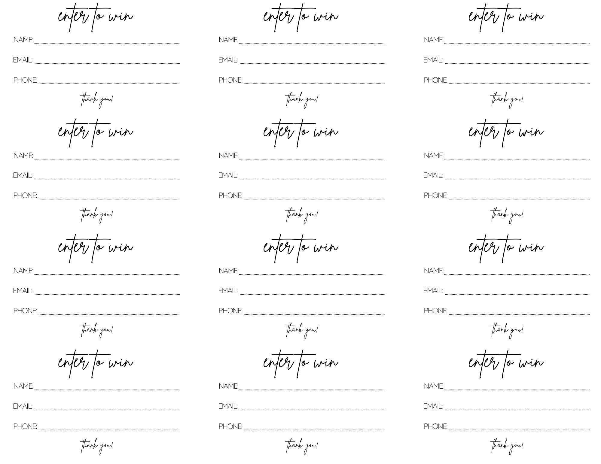 Printable Raffle Ticket | Raffle Tickets Printable |enter to Win ...