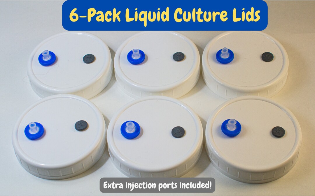 6pack Autoclavable PP5 Liquid Culture Mycology Jar Lid With Self