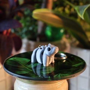 Baby Hippo Keychain, Hippopotamus keychain, Mini Hippo Keychain, Mini Moodeng Inspired Hippo Keychain