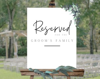 Instant Download Minimal Sign Reserved Table Sign P46 Printable Classic Reserved Sign Minimalist Simple Reserved Sign Ceremony Sign