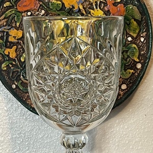 4,5 &quot;Vintage HOBSTAR Hexenkelch - Weinkelch, schweres geschliffenes Glas, Altardekor, Starburst-Design