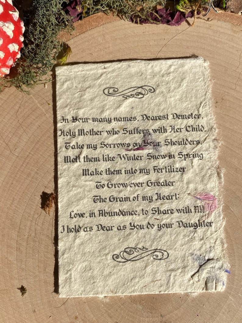 Demeter Prayer Card - Etsy