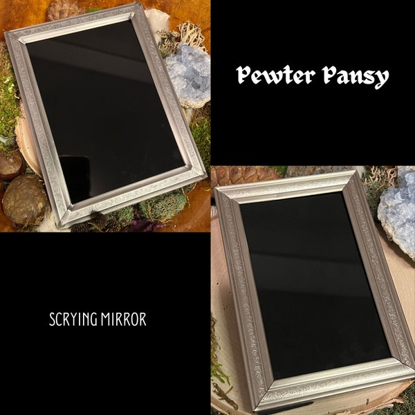 Pewter Pansy Queer Ancestor Scrying Mirror