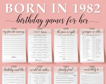 42nd Birthday Party Games for Her Born in 1982 Bday Bash Activities Bundle Instant Download Trivia Would She Rather Younger or Older PDF BG4