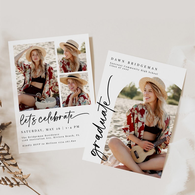 Photo Graduation Announcement Cards Photo Graduation Etsy