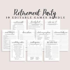 Office Retirement Party Games Bundle Editable Retirement Party Activities for Coworker Nurse Retirement Party Game Ideas Fun Family Feud CL2