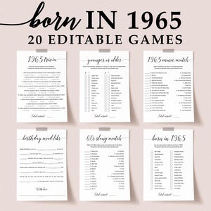 60 Geburtstag Spiele Bundle für Sie oder Ihn Geboren 1965 60 Geburtstag Party Geschenk Idee 60 Geburtstag Trivia 1965 Preis ist Richtig 60 Jahre alt CL2