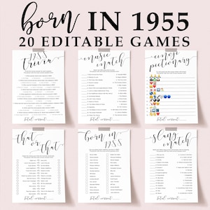 Spiele zum 70. Geburtstag 1955 Geburtstagsparty Pack Geburtstagsaktivität Ideen für Frauen Männer 70 Jahre alt EL1