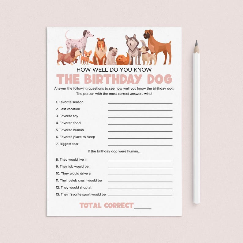 Editable Dog Birthday Party Games Bundle Let's Pawty Templates Puppy ...