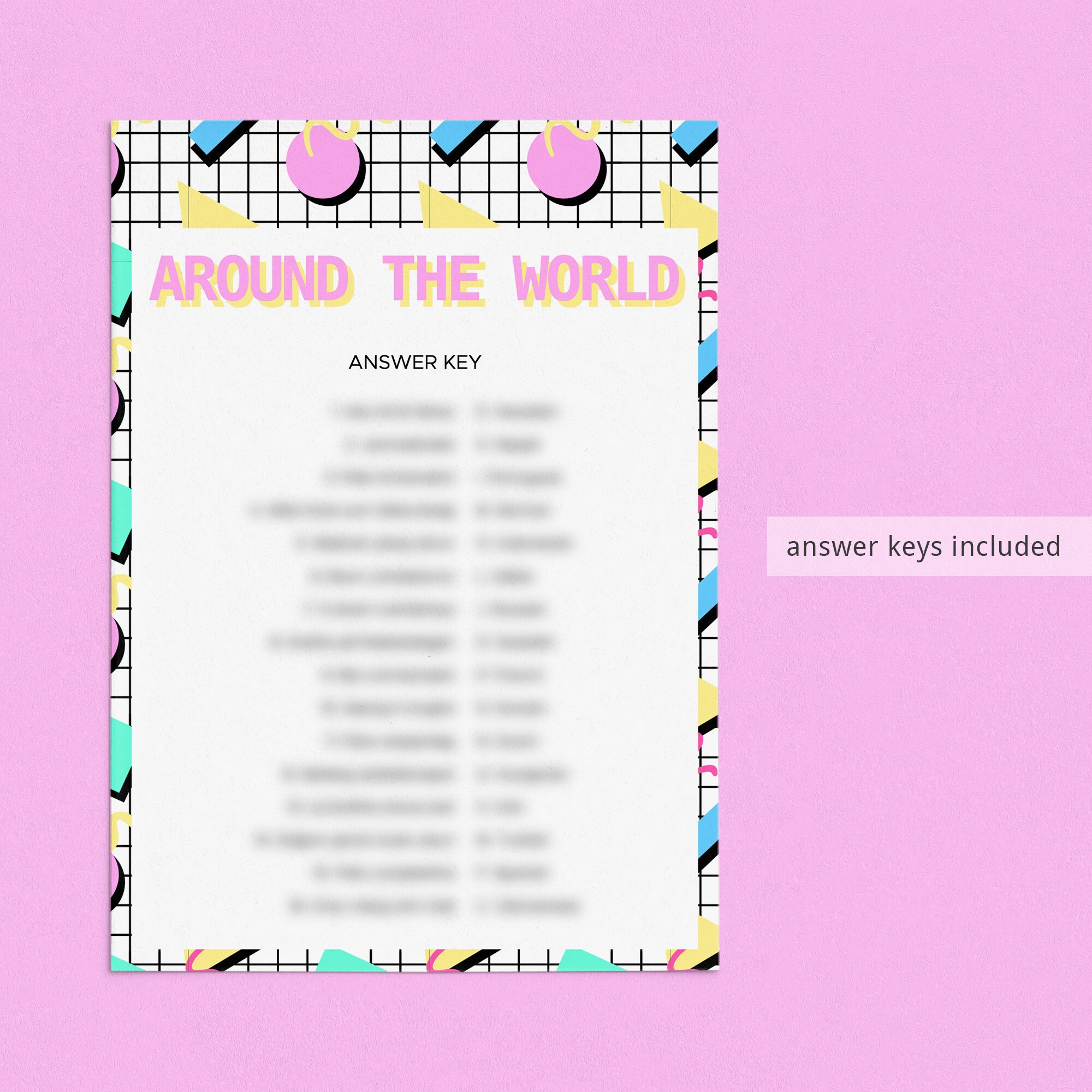 90s Themed Birthday Games Printable Born in 1992 Bday Party Activities ...