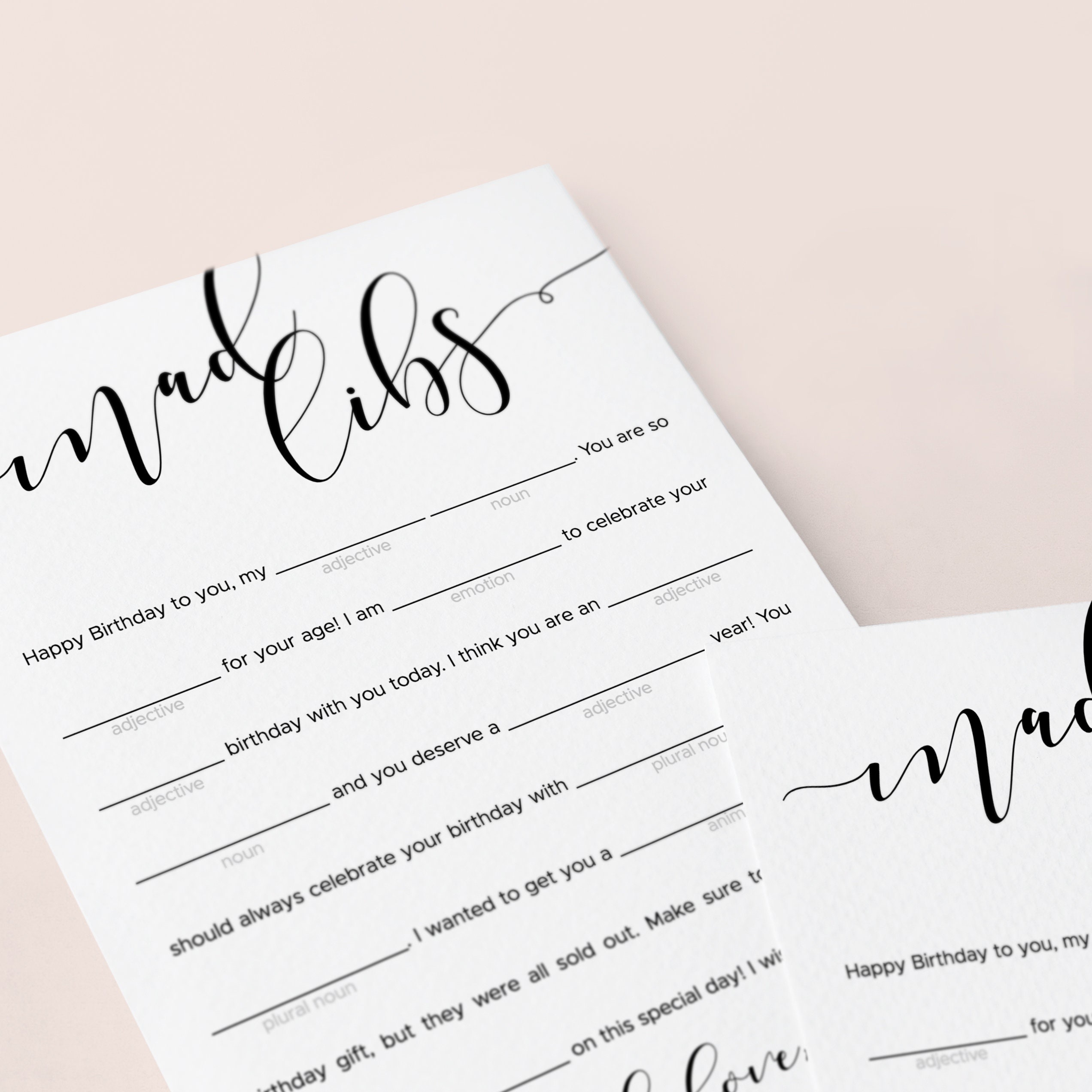 Funny Birthday Mad Libs Game Printable Bday Games for Adults and Kids