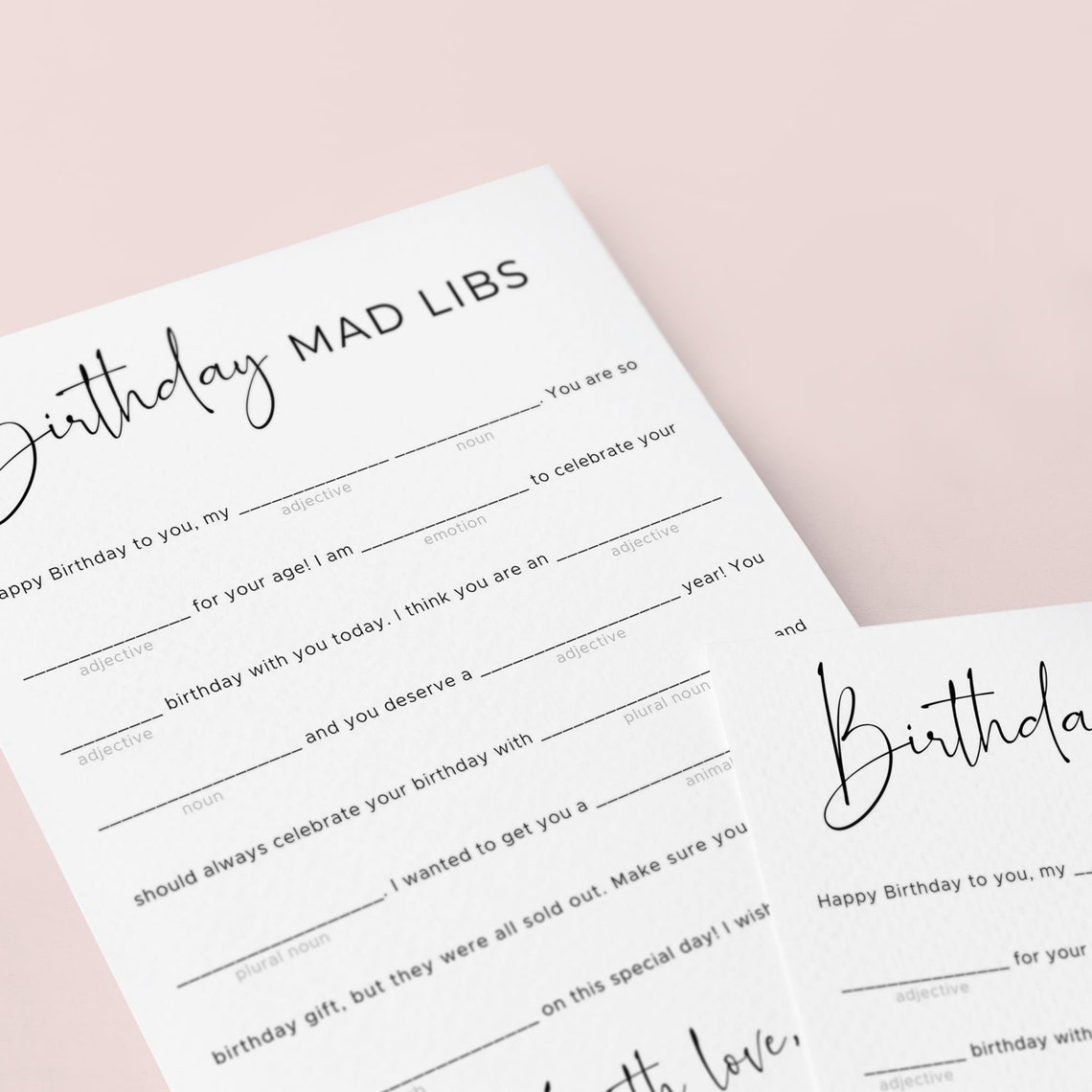 Funny Birthday Mad Libs Game Printable Bday Games for Adults - Etsy