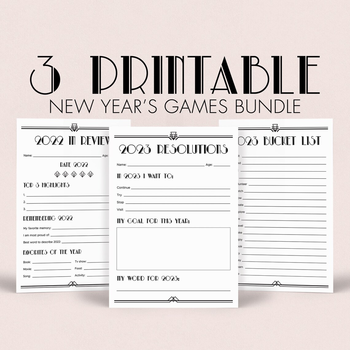 New Years Party Games Printable New Years Eve Ideas 2022 2023 Etsy