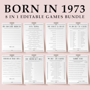 52nd Birthday Party Games Printable Born in 1973 Art Deco Style Activities for Her Woman Turning 52 Years Old Ideas The Price is Right RG2