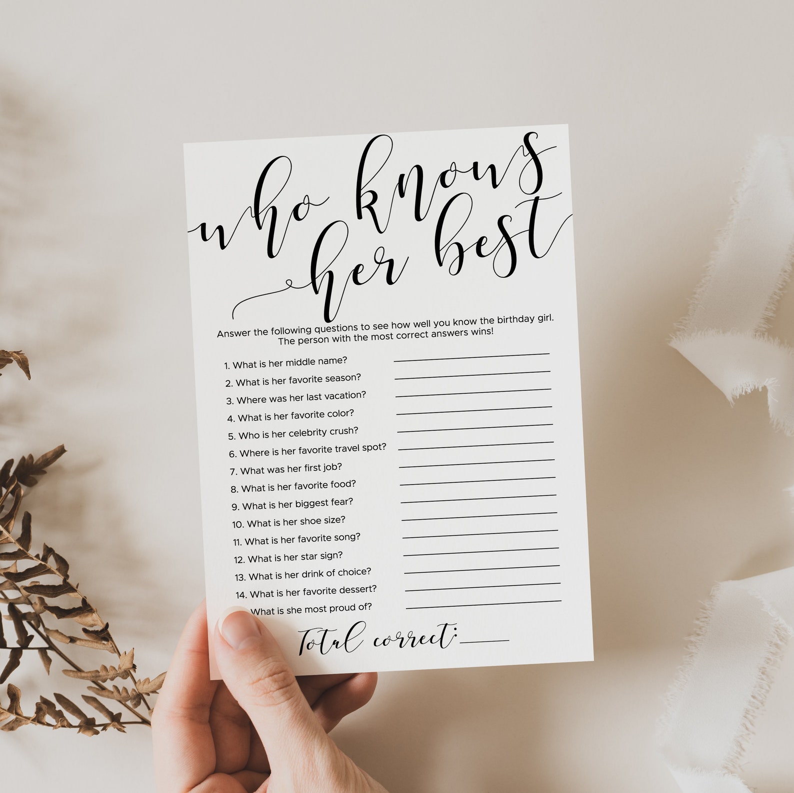 Who Knows the Birthday Girl Best Game Womens Birthday Party Games ...