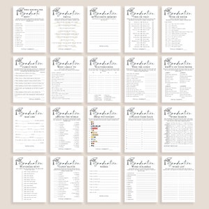 Graduation Party Games Bundle Editable Template Grad Activity Ideas ...
