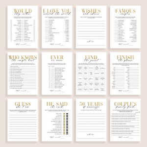 Anniversary Party Games Bundle Printable 25th 30 40 50th Wedding ...