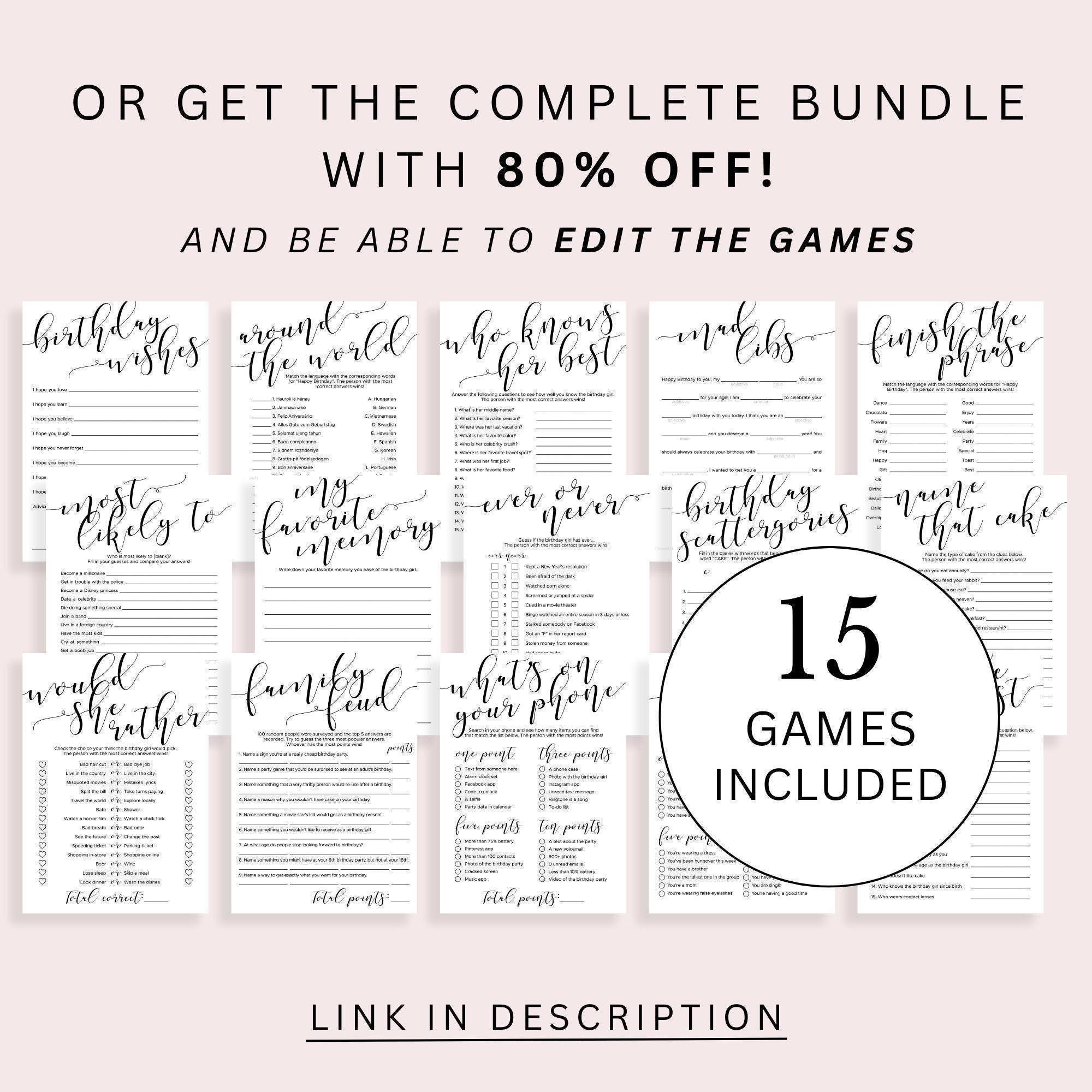 Funny Birthday Mad Libs Game Printable Bday Games for Adults and Kids ...
