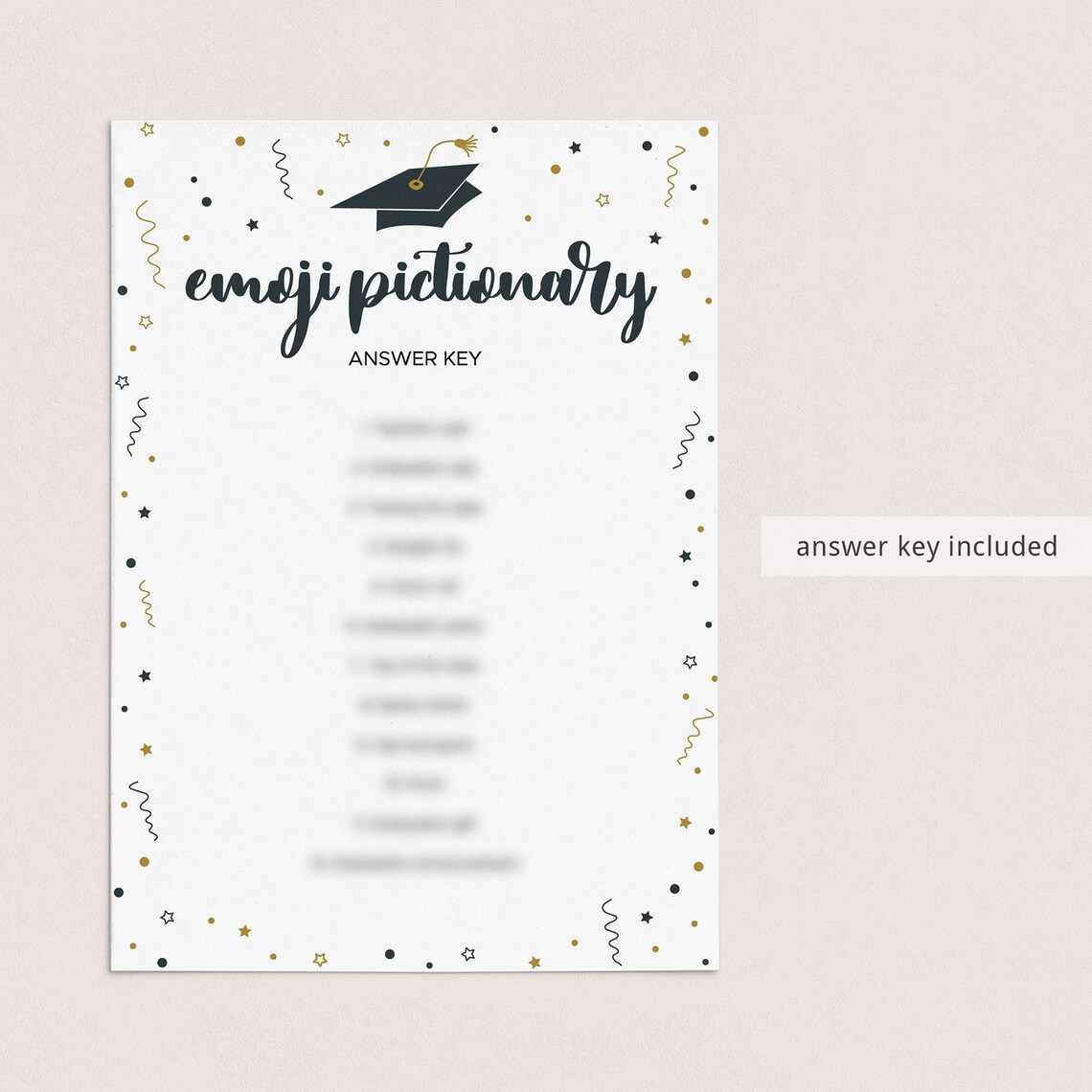 Graduation Emoji Pictionary Game Printable Graduation Party Games Grad